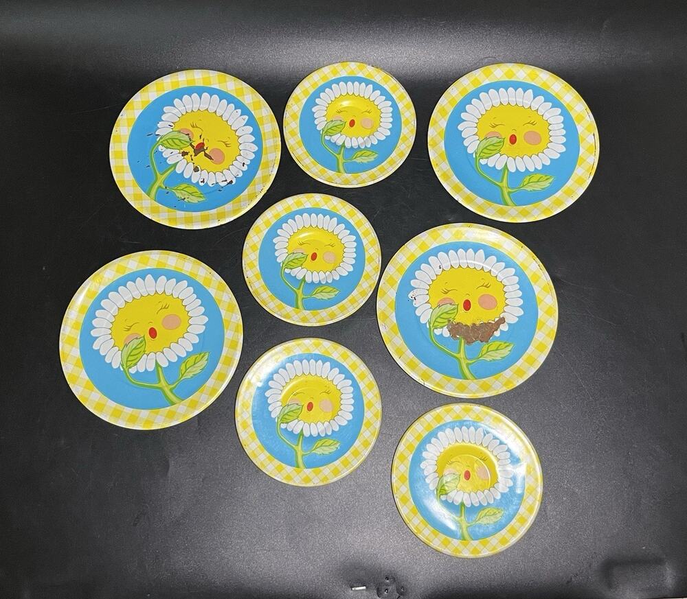 Vintage Ohio Arts Kids Cat Tray Dish Lot Of 8 Pieces Collected Toys